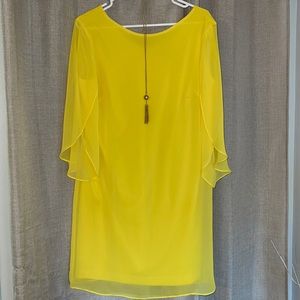 Gorgeous Canary Yellow Dress with Necklace